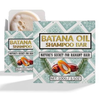 Batana Oil Shampoo Bar for Hair Growth Support Set of 2 Enriched with Batana Oil for Hair Loss, Thickening Strengthening Solid Shampoo for Men Women