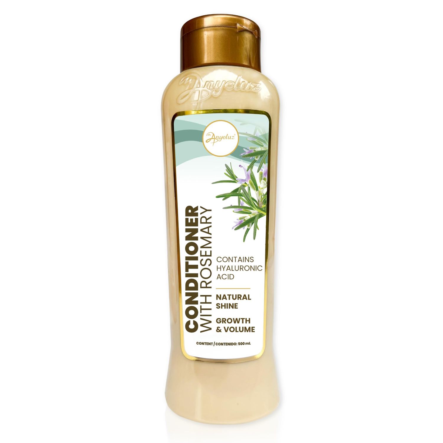 Anyeluz Hair Conditioner with Rosemary and Hyaluronic Acid - Strengthens, Shines, and Smooths, Ideal for All Hair Types, Enhances Manageability.