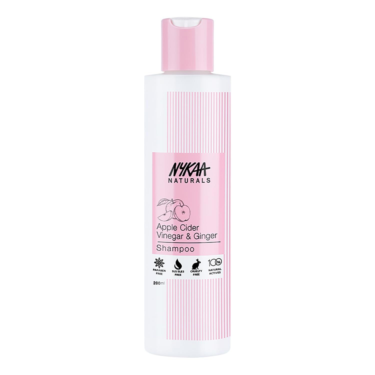 Nykaa Naturals Shampoo, Apple Cider Vinegar and Ginger, 13.52 oz - Anti Dandruff Shampoo - Invigorates Scalp - Removes Dirt - Safe for Colored Hair