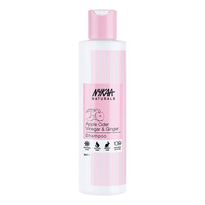Nykaa Naturals Shampoo, Apple Cider Vinegar and Ginger, 13.52 oz - Anti Dandruff Shampoo - Invigorates Scalp - Removes Dirt - Safe for Colored Hair