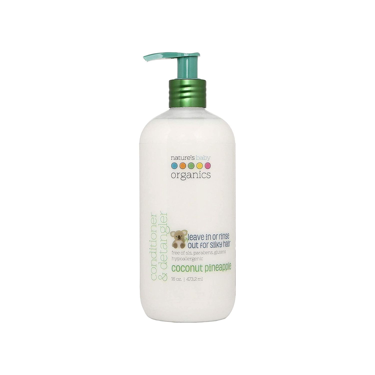 Nature&#39;s Baby Conditioner Detangler - Formulated Specifically for Problem and Sensitive Skin - Tear Free - No Sulfate or Artificial Fragrances - Coconut Pineapple, 16 oz