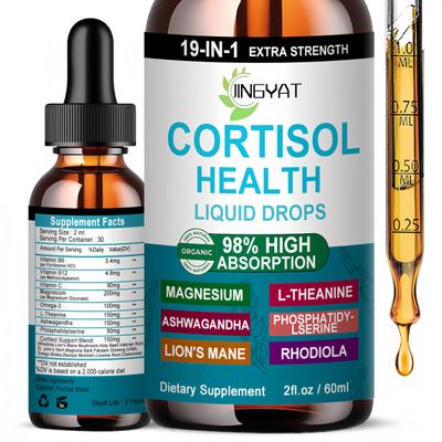 Cortisol Supplements for Women,19-in-1 Cortisol Supplement Liquid Drops wMagnesium,L-Theanine,Ashwagandha,Omega-3, High Absorption Hormone Balanced for Women Drops - Sleep Focus Mood, Non-GMO