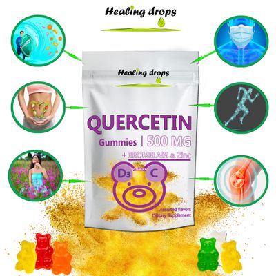 HEALING DROPS Quercetin with Bromelain Gummies - Vitamin C Zinc Vitamin D3 - Quercetin 500mg Gummies for Kids and Adults (1)