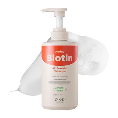 CKD Amino Biotin All-powerful Shampoo - Nourishing Daily Shampoo for Scalp and Hair, Improves Damaged Hair, Promotes Healthy Hair and Thickens Hair Growth. Korean Hair Care. 16.9 fl oz