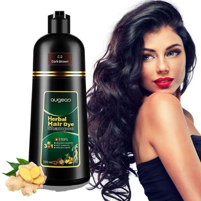 Nielies Instant Herbal Hair Coloring Shampoo for Grey Hair, 16.9 Fl Oz, For Women Men, 3 in 1 Hair Black Dye Shampoo, Ammonia-Free