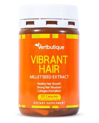 Vertbutique Vibrant Hair - for Natural Growth, Strenght,Shine- Hair Growth Product for Men Women -Supplement with Millet Seed, Vitamin C, Biotin, Zinc, Pantothenic Acid -120 Easy Swallow Capsules.