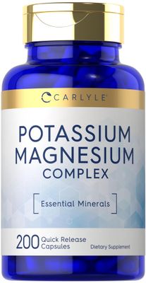 Carlyle Potassium Magnesium Supplement 200 Count Non-GMO Gluten Free Complex