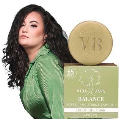 Vida Bars Balance Solid Conditioner Bar for Curly Hair All Natural Moisturizing Bar Conditioner for Dry Hair Oily Scalp Vegan, Sulfate Free, Paraben Free, Handmade in the USA (Lemongrass Scent)