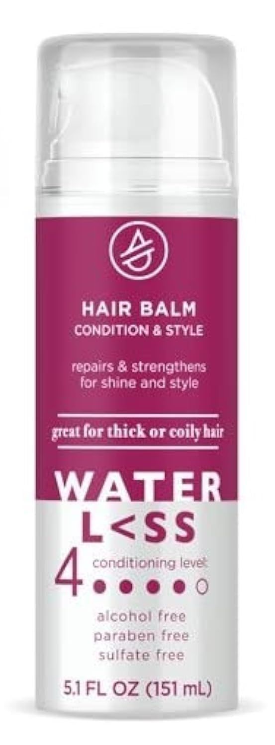 WaterLess Hair Balm Condition Style, Moisturizing, Strengthening Split End Repair Hair Treatment, 5.1 fl oz (Pack of 3)