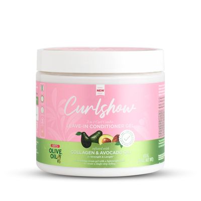 ORS Olive Oil Curlshow Leave-In Conditioner Gel Infused with Collagen Avocado Oil for Strength Length (16.0 oz)