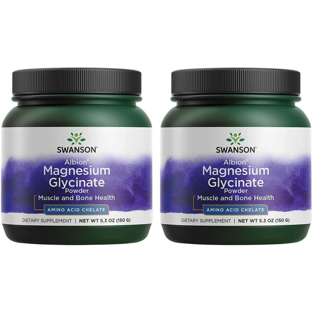Swanson Albion Chelated Magnesium Glycinate 5.3 Ounce (150 g) Pwdr - (2 Pack)