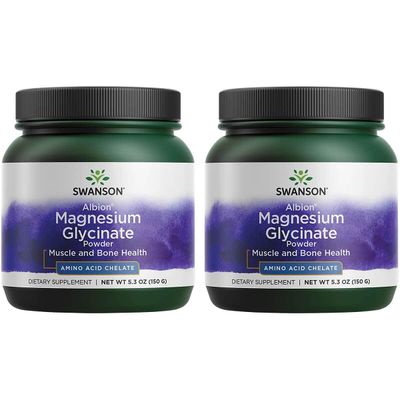 Swanson Albion Chelated Magnesium Glycinate 5.3 Ounce (150 g) Pwdr - (2 Pack)