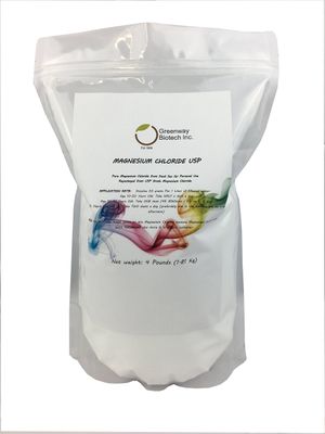 Greenway Biotech Magnesium Chloride USP Supplement 100 Edible Cloruro de Magnesio Comestible Powder (Pharmaceutical Grade)- (4 Pounds)
