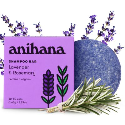 ANIHANA Shampoo Bar for Thin Fine Oily Hair Gives Hair Volume Body Natural Healthy Look and Shine Paraben Free Lavender and Rosemary 2.29 oz
