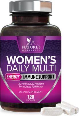 Multivitamin for Women - Womens Daily Multi Vitamin Multimineral Supplement with Vitamins A, C, D, E, B6, B12, Zinc, Calcium Magnesium, Energy Immune Support, Non-GMO, Gluten Free - 120 Capsules
