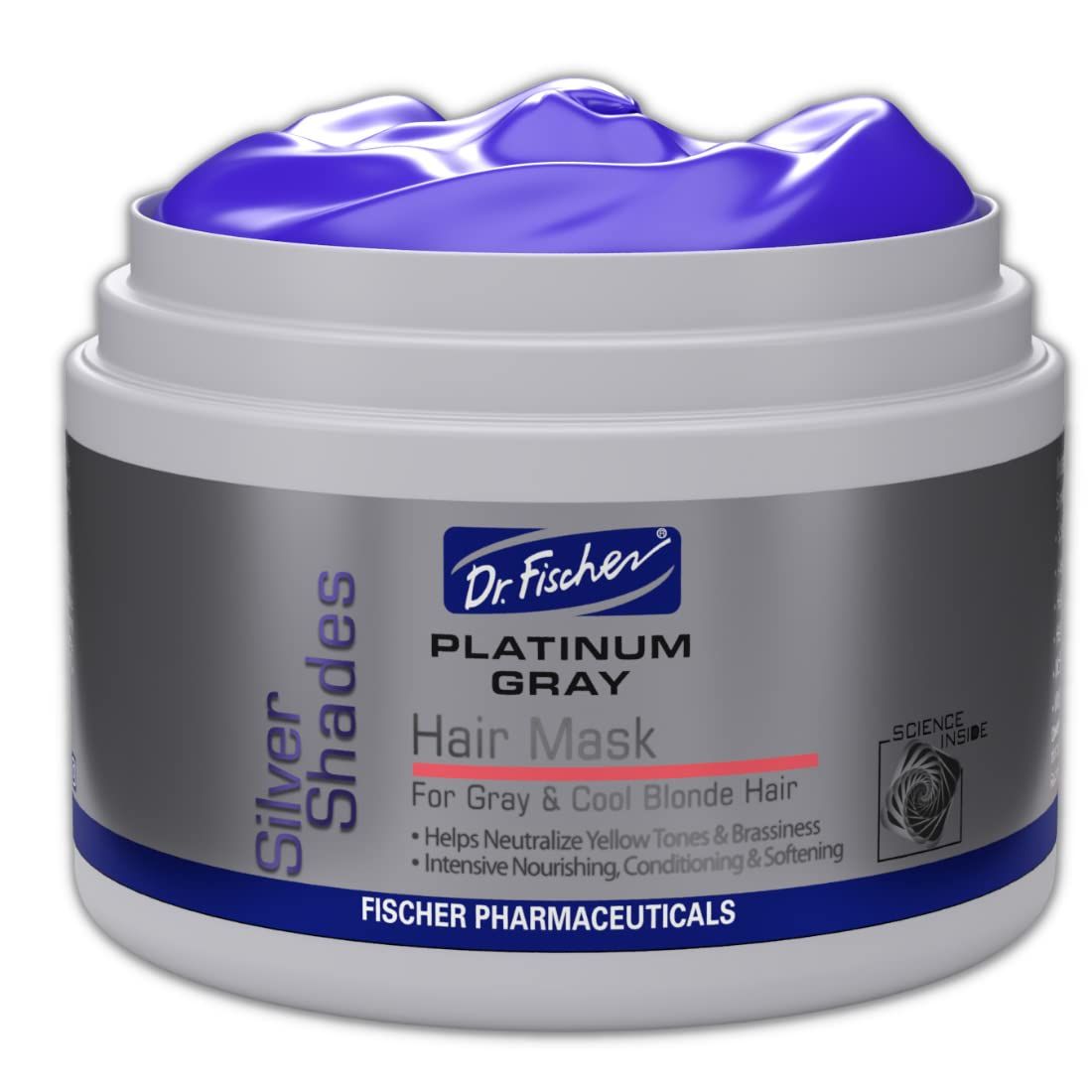 Dr. Fischer Purple Shampoo for Silver Perfection: Neutralizes Yellow Tones, Hydrates Gray Hair, No Over-Toning, Sulfate-Free, All Shades, Easy Use - 10 fl oz