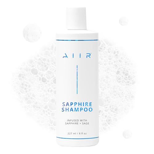 AIIR Sapphire Shampoo - Natural Hair Growth Shine Formula - Crystal Infused, Vegan, Sulfate-Free, Color-Safe Professional Hair Care - 8 oz