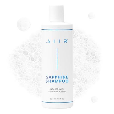 AIIR Sapphire Shampoo - Natural Hair Growth Shine Formula - Crystal Infused, Vegan, Sulfate-Free, Color-Safe Professional Hair Care - 8 oz