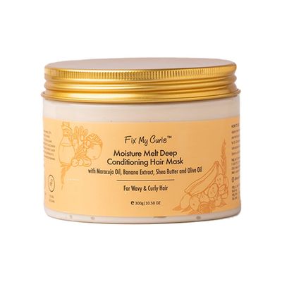 FIX MY CURLS Moisture Melt Deep Conditioning Hair Mask for Dry, Damaged, and Chemically Treated Hair 8 Magical Oils, Shea Butter, Vitamins Pro-Keratin Bond Repair Weekly Revitalization, (10.58oz)