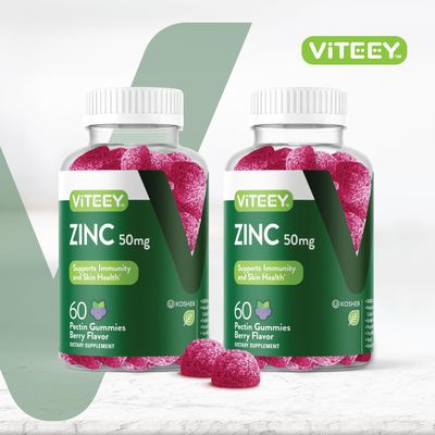 Zinc Gummies Adult Teens - 50mg - Immune Health Support Antioxidant Support - Vitamin Zinc Supplement - Vegan, Gelatin Free, GMO Free - Tasty Chewable Berry Flavored Gummy