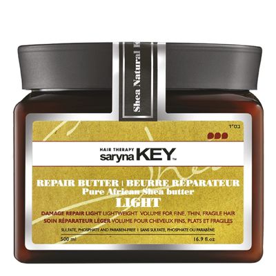 Saryna Key Light Treatment Butter Mask - African Shea Butter for Dry Hair Treatment - Rejuvenating Butter Moisturizer with Natural Keratin and Vitamins A, E, F (500ml16.9oz)