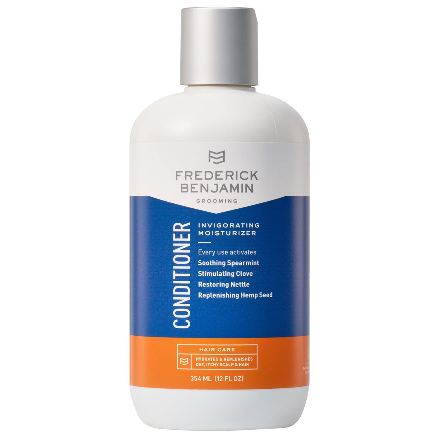 Frederick Benjamin Invigorating Conditioner, Paraben Sulfate Free Mint Conditioner for Men with Dry Scalp, Natural Powerful Anti Dandruff Moisturizer for Curly Hair, 12oz