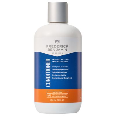 Frederick Benjamin Invigorating Conditioner, Paraben Sulfate Free Mint Conditioner for Men with Dry Scalp, Natural Powerful Anti Dandruff Moisturizer for Curly Hair, 12oz
