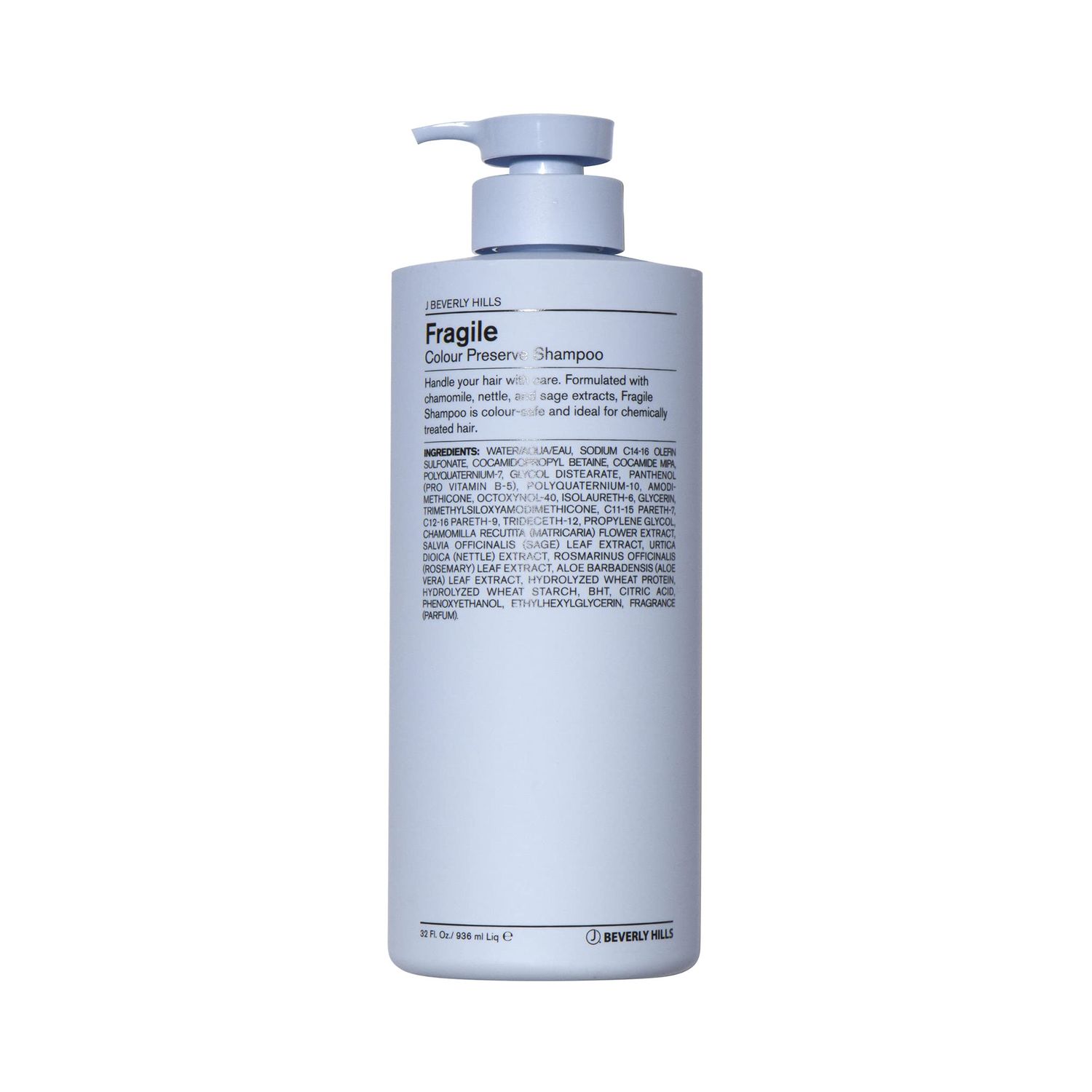 J Beverly Hills Blue Fragile Colour Preserve Shampoo with Sage Oil to Brighten Color, (3 Oz, 12 Oz, 32 Oz)