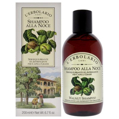 L&#39;Erbolario Walnut Shampoo - Sebum-Balancing And Astringent Cleanser For Greasy Hair And Scalp - Deeply Cleanses - Volumizes And Shines - Hair Will Become Lighter And Holds Blow Out Longer- 6.7 Oz