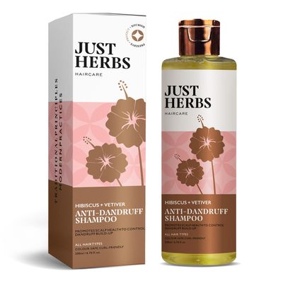 Just Herbs Organic Soya Protein Anti Dandruff Shampoo With Neem, Hibscus Lecithin for All Hair Types, Sulfate Paraben Free - 200ml
