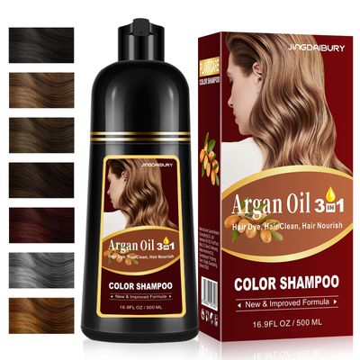 Wine Red Hair Dye Shampoo, 3 in 1 Argan Oil Hair Color Shampoo for Women Men, Instant Red Shampoo Hair Dye for Gray Hair, Semi-Permanent Hair Color Lasts 4 Weeks, Salon-Quality, Easy to Use at Home