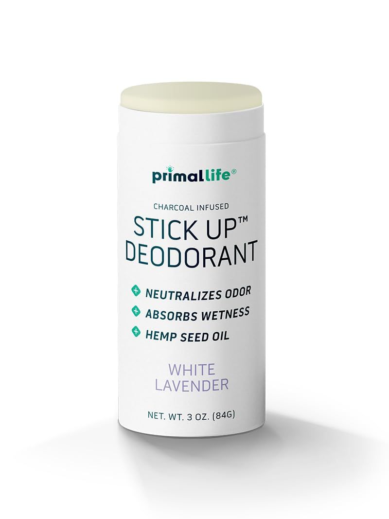 Stick Up Natural Deodorant for Women and Men with Bentonite Clay Powder, Arrowroot, Magnesium, Zinc, 3 oz. Vegan Deodorant for 3-4 months, White Lavender - Primal Life Organics
