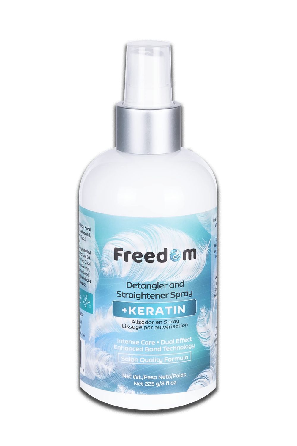 PRANA USA Freedom Hair Straightening Smoothing Leave-In Conditioner - Hair Detangling SprayCoconut Oil, Green Tea Extract, Aloe Vera, Cocoa Seed Butter 8 fl. oz.