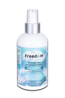 PRANA USA Freedom Hair Straightening Smoothing Leave-In Conditioner - Hair Detangling SprayCoconut Oil, Green Tea Extract, Aloe Vera, Cocoa Seed Butter 8 fl. oz.