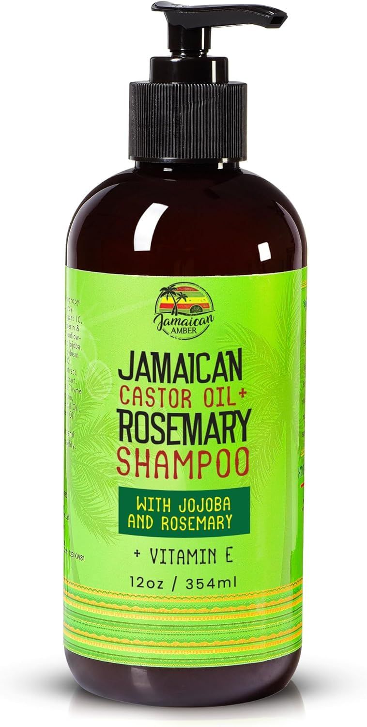 JAMAICAN Ambre Rosemary Shampoo for Hair Strengthening - 12 oz 340ml - Moisturizing, Strengthening Shampoo, Promoting Nourishment Hydration for Hair with Castor Oil and Jojoba Oil