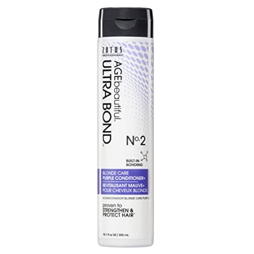 AGE beautiful Blonde Care Purple Toning Conditioner with Ultra Bond Building Neutralizes Brassy, Yellow Tones Strengthens Protects For Color-Treated Hair 10.1 Fl Oz (Pack of 1)