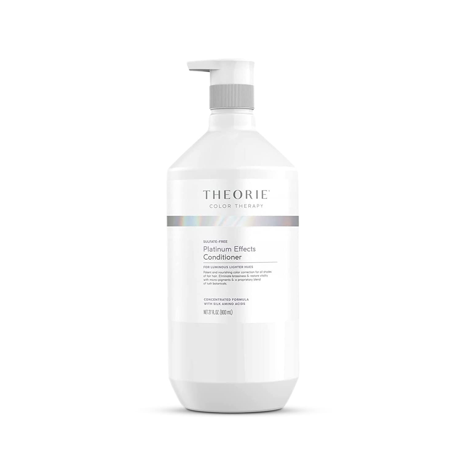Theorie Platinum Effects Conditioner- Concentrated Color Maintenance and Correction for Blonde, Silver Color Treat Hair. Potent Pigments Eliminate Brassiness Yellowing. (800 mL)