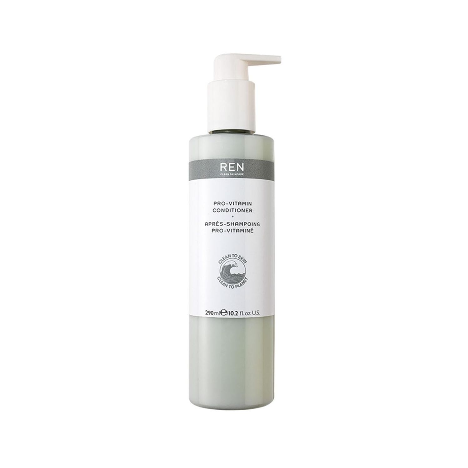 REN Clean Skincare Pro-Vitamin Hair Conditioner - Deeply Hydrating, Silicone-Free Conditioner for Normal Hair, 10.2 Fl Oz