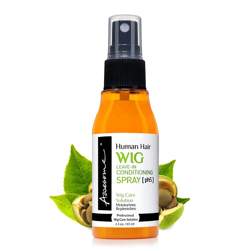 Awesome Human Hair Wig Leave in Conditioner Spray, pH5, Promotes Silkiness and Shine, Portable Travel size 2.3 fl oz