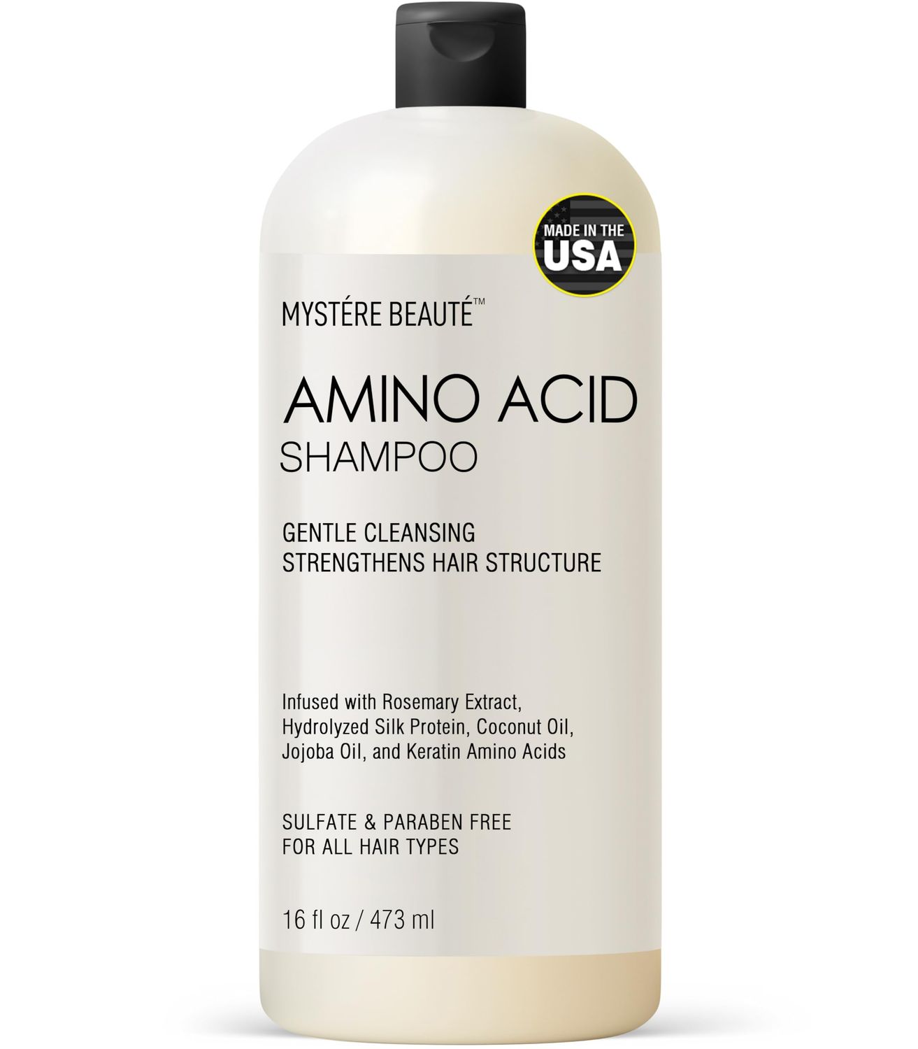 Amino Acid Shampoo, Sulfate Free Amino Acid Shampoo Enriched with Rosemary Extract Jojoba Oil for Dry and Damaged Hair Keratin Shampoo with Amino Acids Protein Shampoo for Strength - 16 fl oz