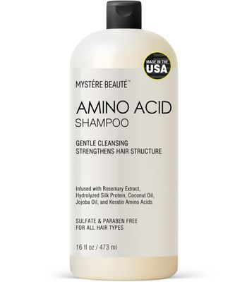 Amino Acid Shampoo, Sulfate Free Amino Acid Shampoo Enriched with Rosemary Extract Jojoba Oil for Dry and Damaged Hair Keratin Shampoo with Amino Acids Protein Shampoo for Strength - 16 fl oz