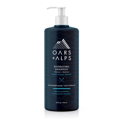 Oars Alps Men&#39;s Sulfate Free Shampoo, Infused with Kelp and Algae Extracts, Fresh Ocean Splash, 32 Fl Oz