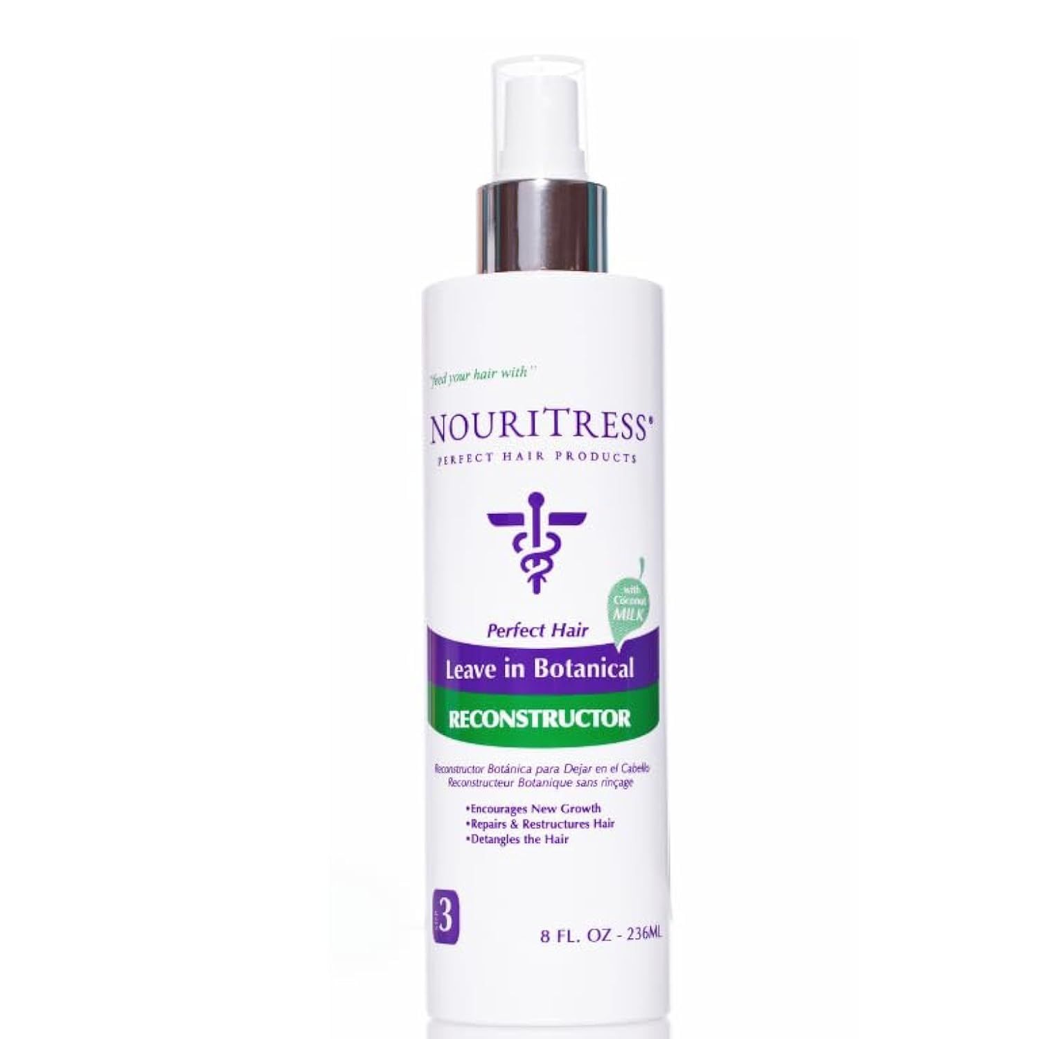 NouriTress Leave-In Botanical Reconstructor Leave-In Conditioner Moisturizing and Detangler Repair Damage Builds Strand Strength Paraben Free 8 Fluid Ounces
