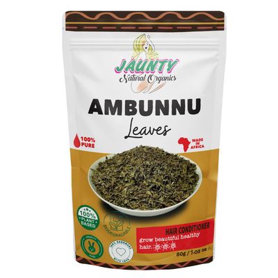 Jaunty Organics Natural Ambunnu Leaves Herbal Hair Growth and Repair Shampoo , Conditioner Detangler Promotes Longer, Thicker and Stronger Hair 50g packs , Non-GMO, 1.8 Ounce (Pack of 1)