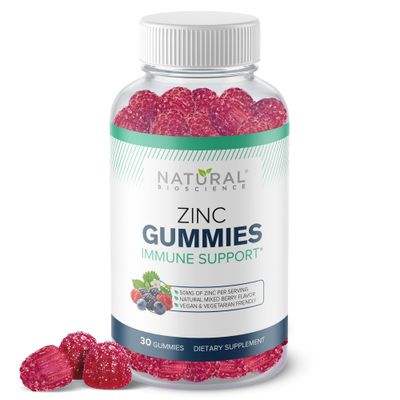 Zinc Gummies 50mg - Immune Support, Skin Health, Antioxidant, Daily Zinc Supplement for Adults, High Potency Immune Defense Gummy, Chewable Zinc Citrate Immunity Gummies, Vegan, Non-GMO, Gluten-Free
