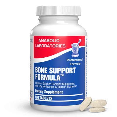 Anabolic Laboratories Bone Support Calcium Complex - 180 Tablets for Bone Health - Vitamins C, D, K, Zinc, Magnesium, and Calcium Supplement for Women and Men