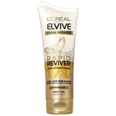 L&#39;Oreal Paris Elvive Total Repair 5 Rapid Reviver Deep Conditioner, Repairs Damaged Hair, No Leave-In Time, Heat Protectant, with Damage Repairing Serum and Protein, 6 oz.