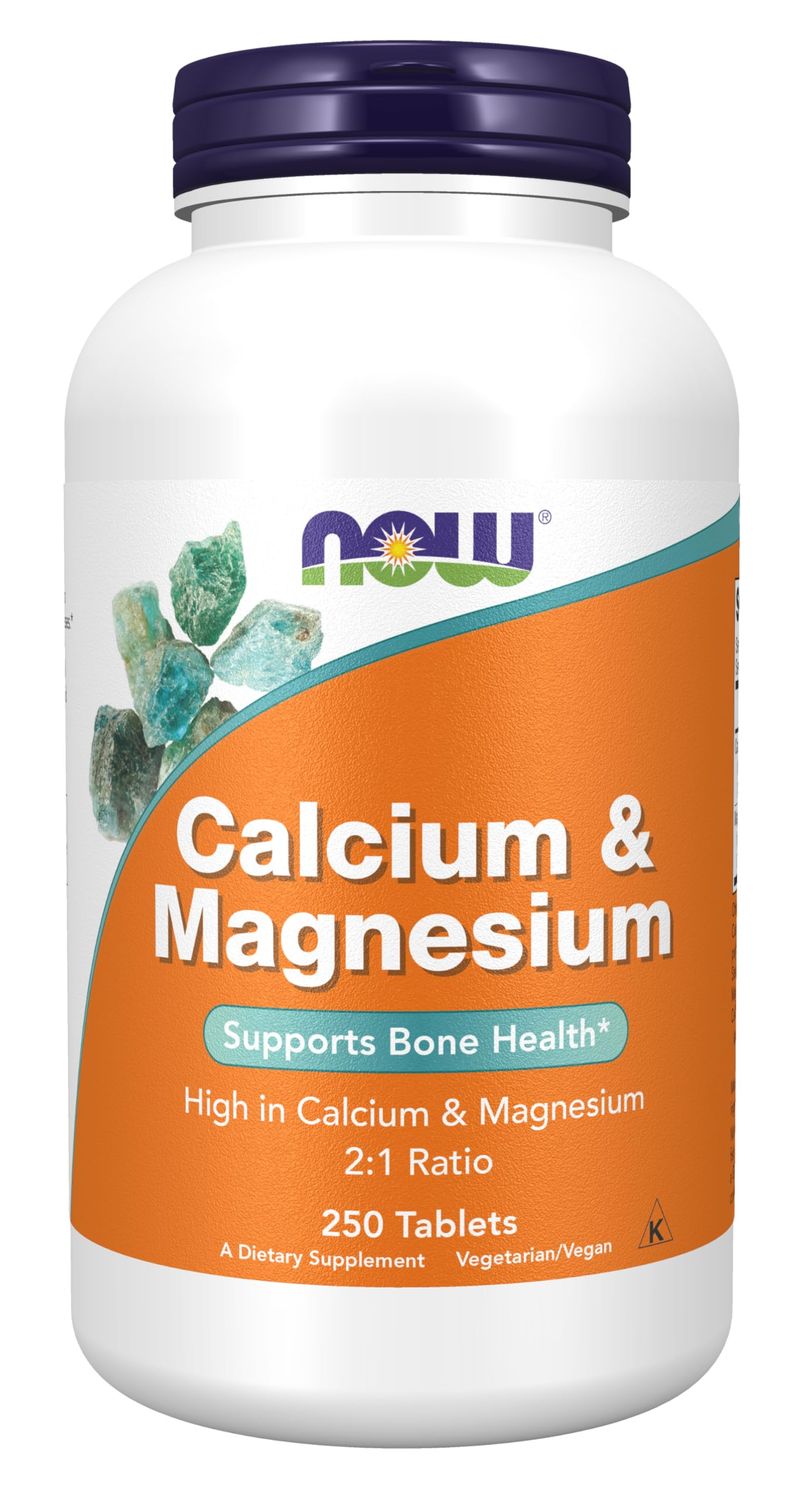 NOW Foods Supplements, Calcium Magnesium 2:1 Ratio, High Potency, Supports Bone Health, 250 Tablets