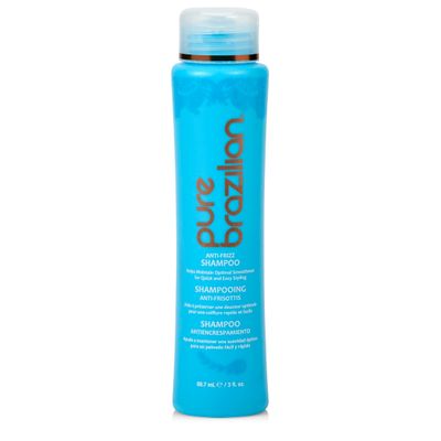 Pure Brazilian Anti-Frizz Daily Shampoo, Salt-Free, Color Safe, with Keratin, Argan Oil Acai for Prolonged Treatment Smooth Hair, 3 Fl Oz