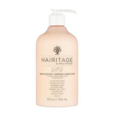 Hairitage Deep Moisture Restore Deep Conditioner with Safflower Oil for Dry, Thick Hair - Hydrating - for Coily Curly Wavy Hair Types - Vegan for Women Men, 13 fl. oz.